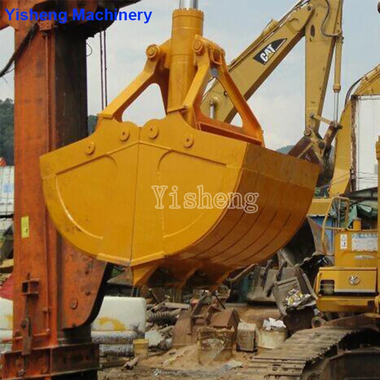 Excavator Grab Clamshell Bucket Capacity 2cbm 2.5cbm 3cbm Hydraulic