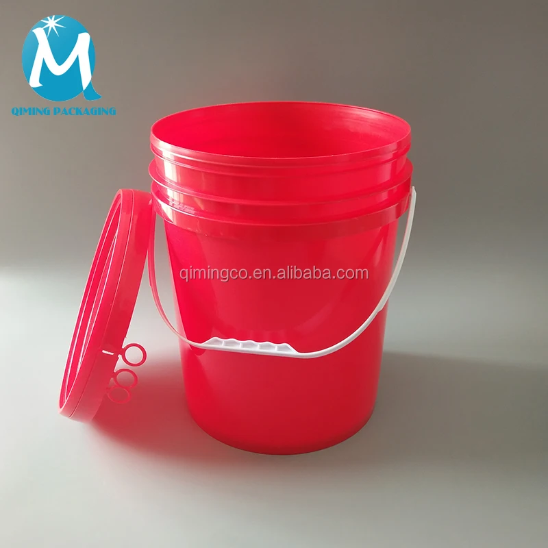 orange plastic bucket with black sealed