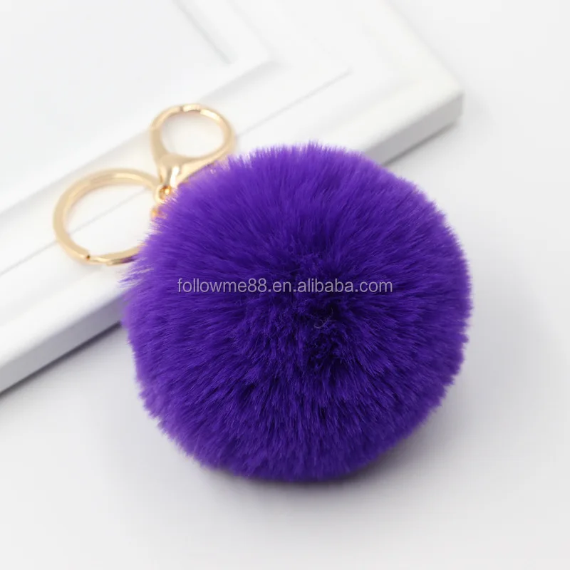 8cm Pompom Rabbit Fur Ball Faux Fur Bag Pendant Key Chain LovelyFluffy Pom Ball