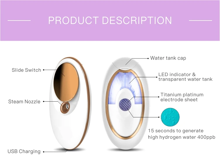 Face facial skin care hydrogen rich water mister beauty machine multi-function instrument