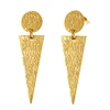 Fancy DesignWoman Gold Round Back Triangle Dangle Geometric Earrings
