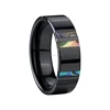 wedding bands or rings 6mm black mens ceramic rings inlay seashell jewelry