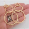 Hot sale twist metal chain round shape 3 connect circle big hook earring