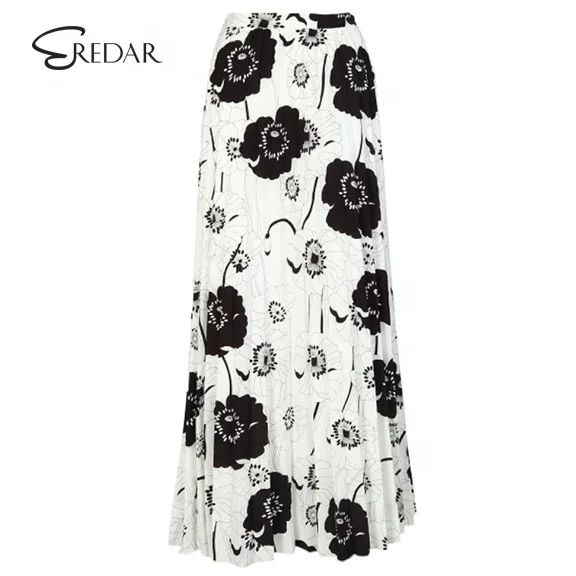 

Women Long Muslim Islamic Clothing Wholesale maxi Floral Print Pleated Maxi printed Skirt, As pictures& customized