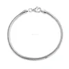 S-Yin Jewelry Stainless Steel Silver Tone Snake Chain Bracelets Bangles With Lobster For Diy