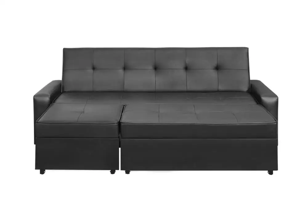 Practical Sleeping Black Leather Corner Sofa Bed Buy Practical