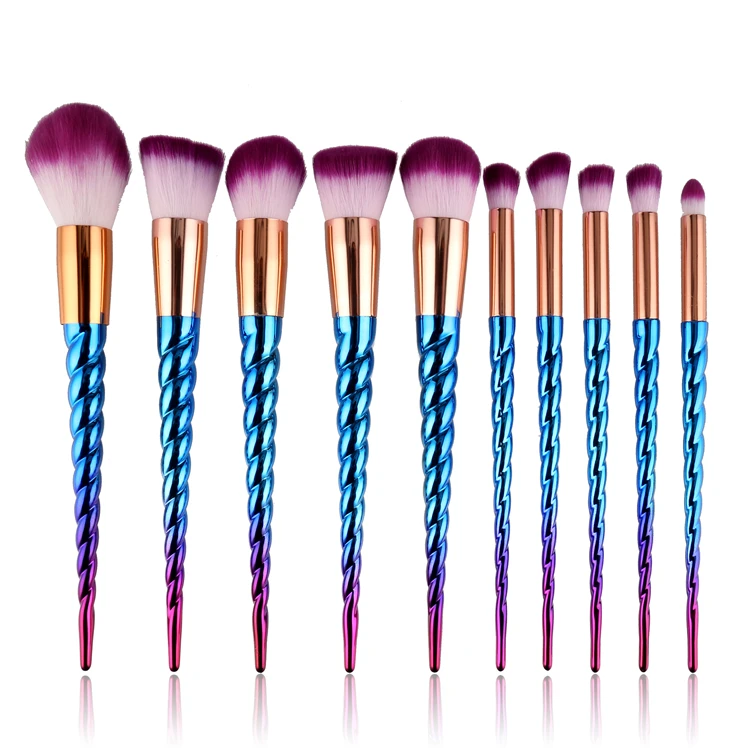 

Wholesale Personalized Low MOQ 10pcs Blue Makeup Brush