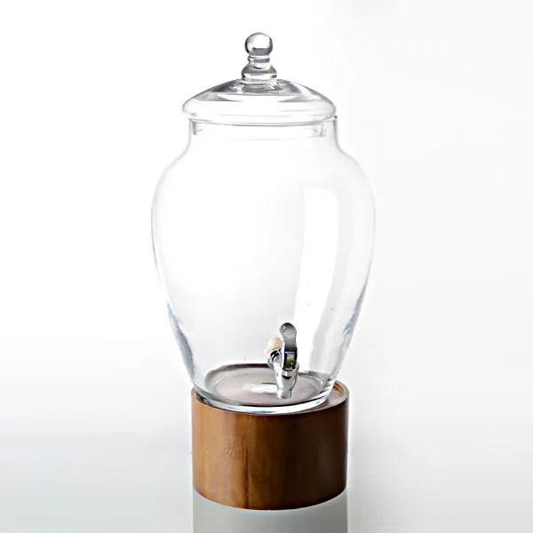 glass water dispenser with stainless steel spigot