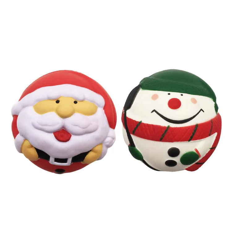 
2019 New Design Mini Christmas Santa Claus Cartoon PU Foam Squishy Toys Gift for Kids 