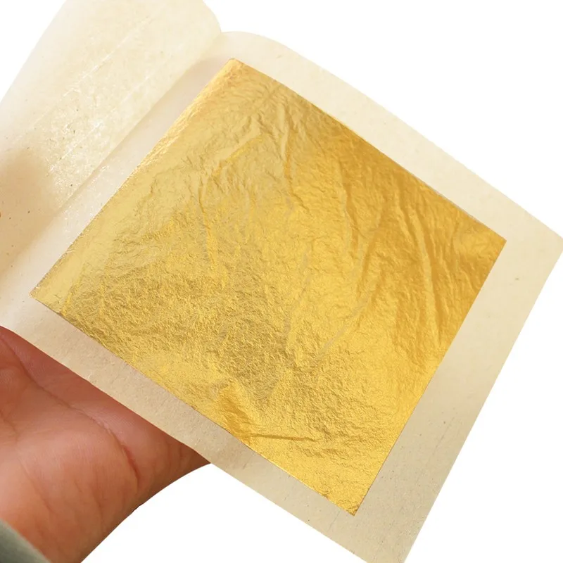 10厘米 包 100 张/包 10 x 10厘米工厂价格正品中国食用 24k 金箔箔纸