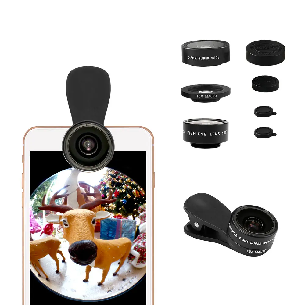 

For mobile phone smartphone 3 in 1 plastic clip fresnel super wide angle camera lens 180 degree phone fisheye lens, Black/silver/green/blue/champagne/rose red