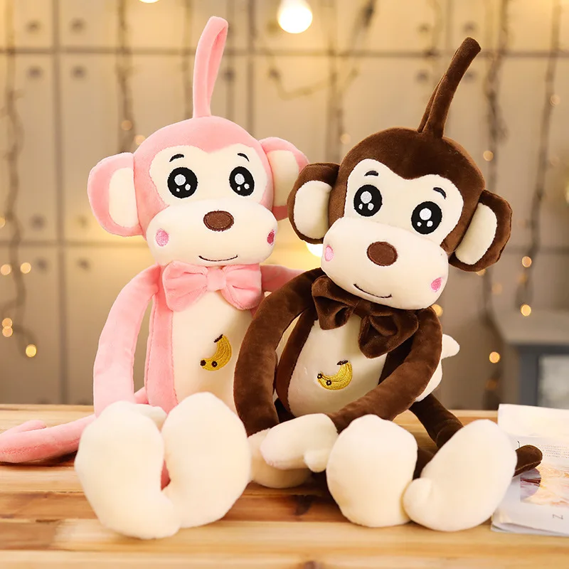Brown Pink Monkey Plush Stuffed Toy Plush Hanging Monkey