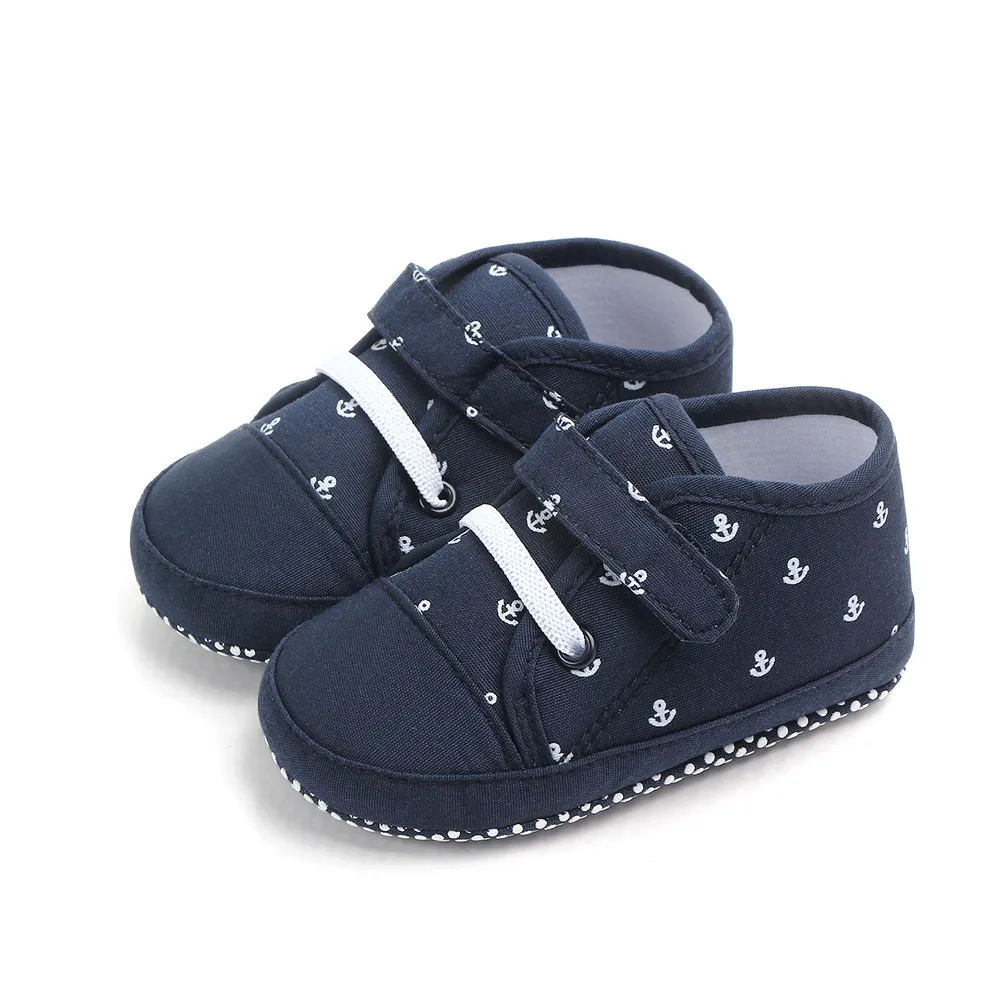 

New arrival printing star design canvas unisex baby shoes, Beige/blue