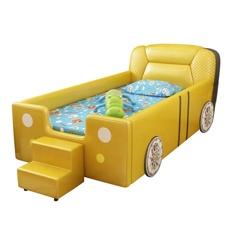 Kids Leather Car Bed Kid's Bedroom Furniture Race Car Bed With Stairs Buy Leather Car Bed,Car