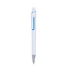 Customized logo white barrel plastic click ball point pen for promotion