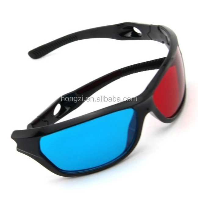 

High Quality hot sale Red Blue Plasma Plastic 3D Glasses TV Movie Dimensional Anaglyph Framed 3D Vision Glasses