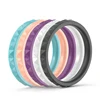 Comfortable Durable Fashion Elegant Skin Safe Women Pyramid Thin Stackable Rubber Bands Silicone Wedding Ring for Women
