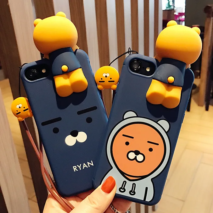 Cartoon Gel Silicone Strap Phone Case for iPhone8