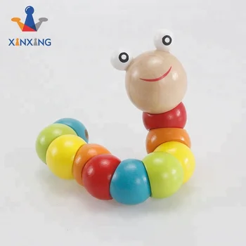 wooden worm toy
