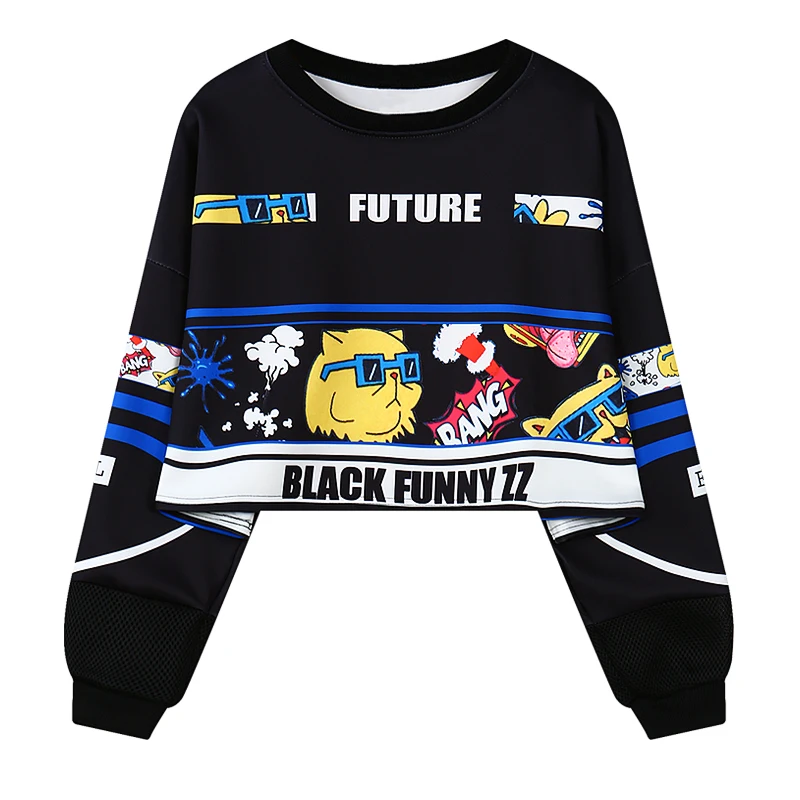 

Customizable 3d all over print cropped casual quality sweatshirts for women, N/a