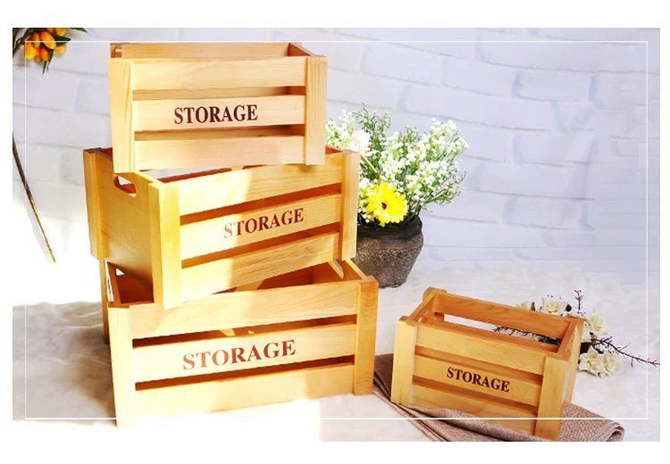 Customized shape recycled natural small wood crate