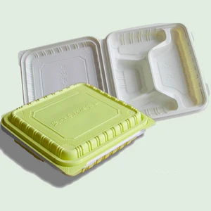 Image of 100% biodegradable disposable tableware food container plate for food vegetable fruit
