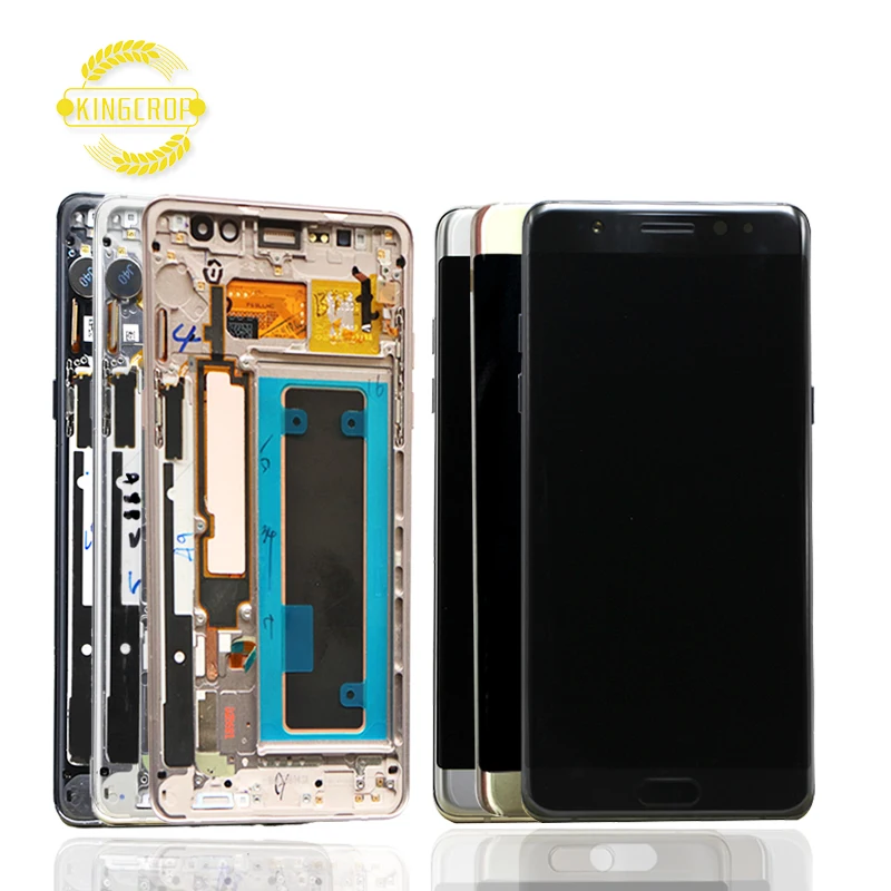 

Hot sell Original quality for Samsung mobile phone Touch screen for Samsung Note7 Note FE LCD N930 N930F Display With frame, Black/sliver/gold