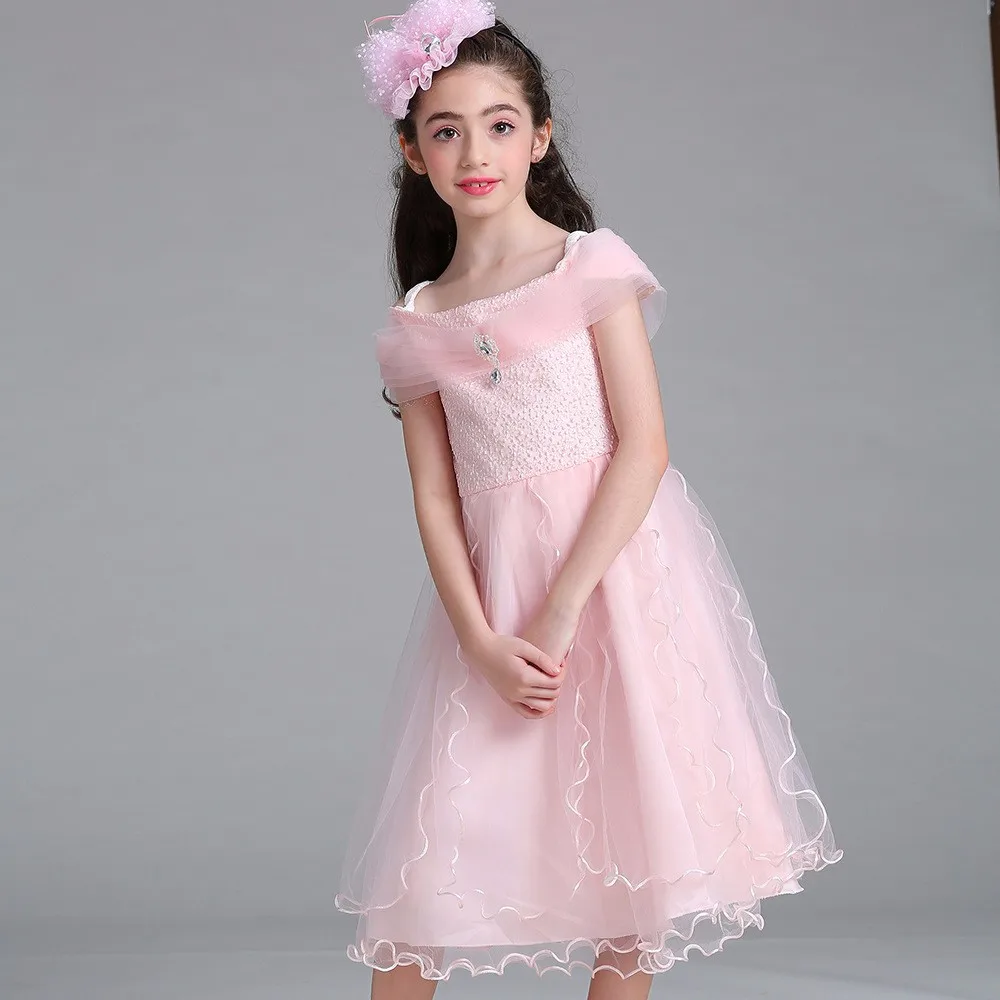 2017 New Frock Design Ball Gowns Flower Girl Bowknot Wedding Party ...