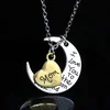 New Hot selling I love you necklace with moon and heart pendant necklace jewelry for women
