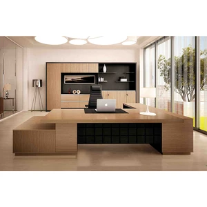 Lasted Luxury Ceo Boss Executive Large Modern Wooden Office Table Design In Office Furniture