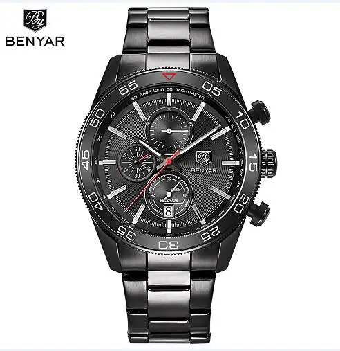 

BENYAR 5106M Men Quartz Wristwatch Stainless Steel 3 ATM Waterproof branded luxury Sport Watch, N/a