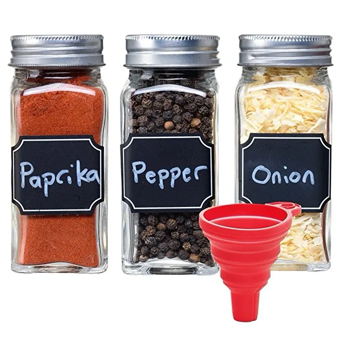 glass spice jars with stainless steel lids