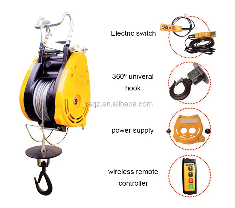 Mini 500kg Electric Wire Rope Hoist With Wireless Remote,Electric Wire