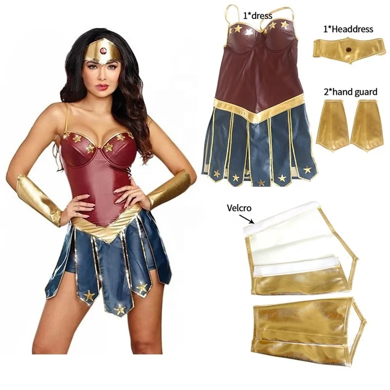 

Wonder Woman Cosplay Costumes Adult Justice League Super Hero Costume Christmas Halloween Sexy Women Fancy Dress Diana Cosplay, N/a