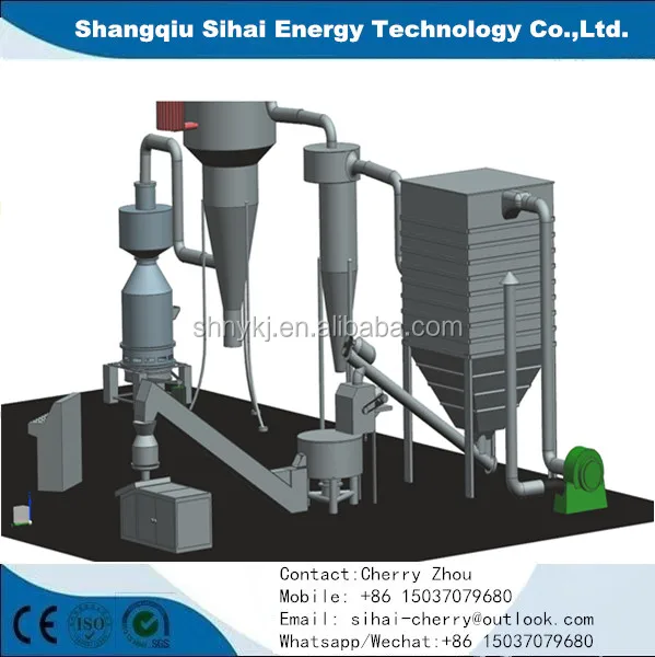 
Rubber tyre recycling machine with carbon black product 