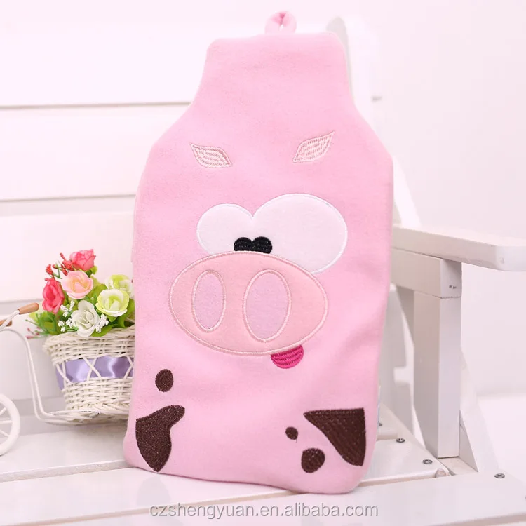 
knitted fabric cover for hot water bottle 
