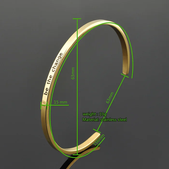 Wholesale Hot Sale Message Inspire Bangle Cuff Bracelet