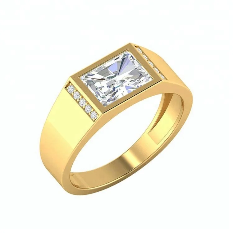Gents Diamond Ring Design Gold Engagement Wedding Stone Ring Designs ...