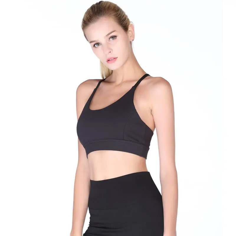 

HOT SALE 2019 New Style Black Sweat Running Yoga Women Sport Bra Top Fitness