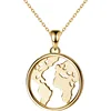 925 sterling silver your whole world map women gold necklace