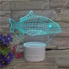 Custom Rechargeable Fish Design 3D Illusion Wireless Speaker Sleeping Night Light Multi Colors Portable Music Desk Lamp