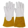 PRI White Super Soft Home Tasks Metal Flash MIG Tig Goatskin Fire Resistant Heat Thin Welder Gloves