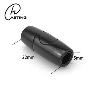 Jewelry Making Supplies Black Stainless Steel Barrel Magnetic Clasp For Leather Cord