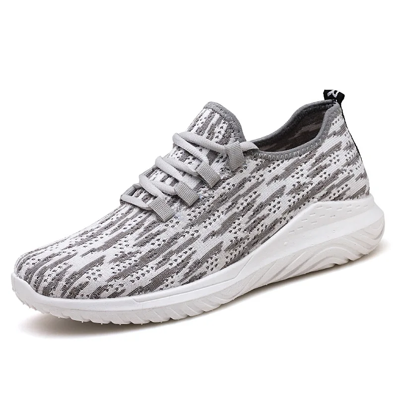 Summer Light Breathable Men Flying Woven Casual Sport Running Shoes