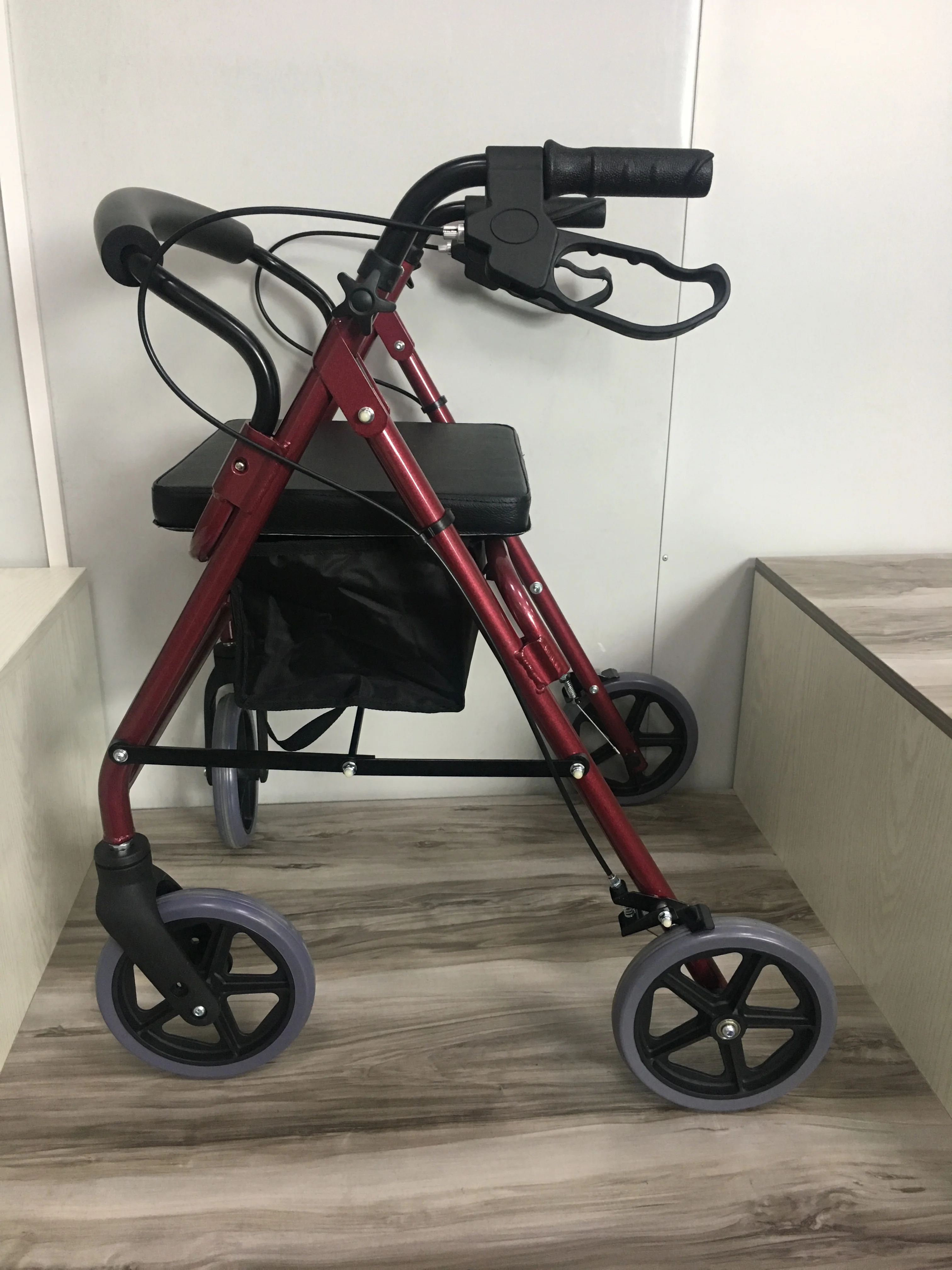 Aluminum Rollator 4 Wheel Walker Rollator With Seat And Basket Or Bag