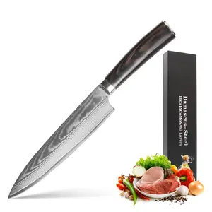 Image of 8 inchJapanese AUS10 professional G10 handle 67 layers kitchen damascusSteel chef knife