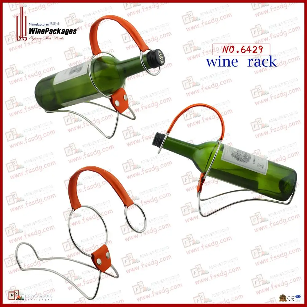 Stainless wire single bottle wine bottle holder