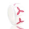12MM Laser Engraving Big White Ceramic Engagement Ring