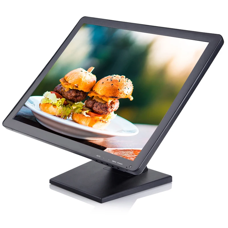 plastic case 15 inch resistive POS touch screen monitor with desktop