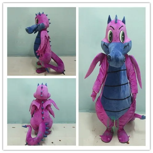 Purple Dragon Adult Mascot Costume Realistic Halloween Party Cosplay ...